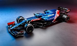 Alpine Unveils 2021 Formula 1 Car Wearing a Striking Blue, Red, and White Livery