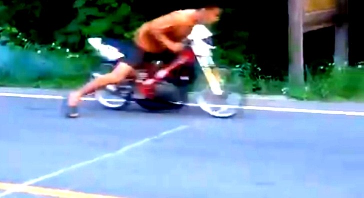Amateur Thai Scooter Drag Racer Crashes