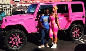 Amber Rose Turns Her Off-Roader into Barbie's Pink Jeep Wrangler