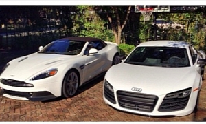 American Basketball Player Dwyane Wade Shows Off Vanquish and Audi R8