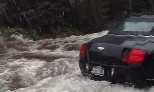 American Driver Makes Fun of Bentley Driver Wading Through Flood
