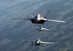 American F-22 Raptor Leading Polish F-16s Is What NATO Air Shielding Looks Like