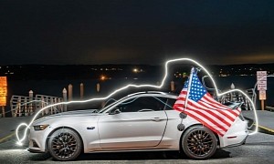 American Flag-Bearing Ford Mustang Looks Vastly Different in the Right Lights