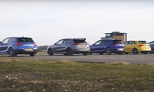AMG A35 and Golf R Get Rematch Drag Race, Audi S3 Is There to Ruin Everything