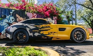 AMG GT Has Reflective Satin Gloss Matte Art Wrap, “Swipe Right” for Night Vision