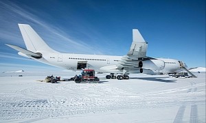 An A340 Aircraft Successfully Lands on an Ice Runway in Antarctica, for the First Time