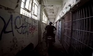 Abandoned Jailhouse Proves to Be the Perfect Scenery for Motorcycle Tricks