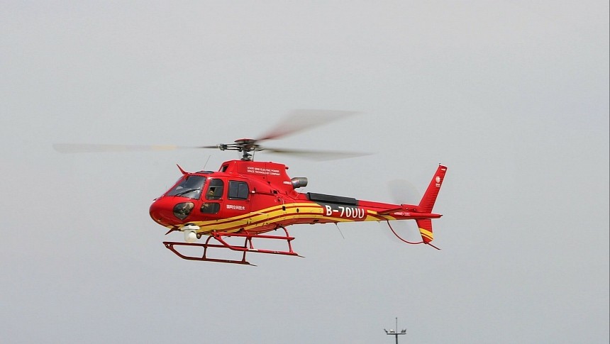 A H125 carried out a flight demonstration in China, using domestically-produced SAF