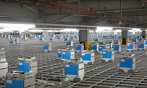 An Army of More Than 2,000 Robots Swarms in a Grocery Warehouse in the U.K.