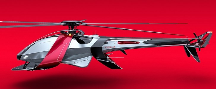 Iron Man-Like Helicopter Concept Shows the Tesla Sigil