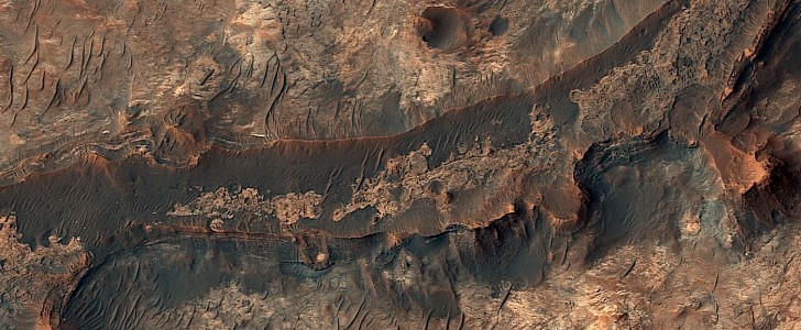 River bed in the Mawrth Vallis region of Mars