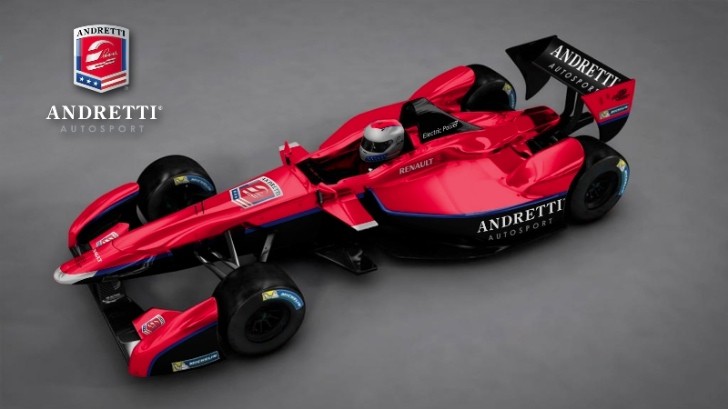 Formula E car with Andretti livery