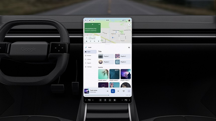 The new Android Automotive portrait screen reference design