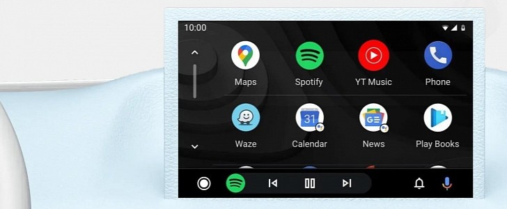 El diseño de la pantalla de inicio de Android Auto
