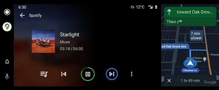 The new split-screen mode on Android Auto