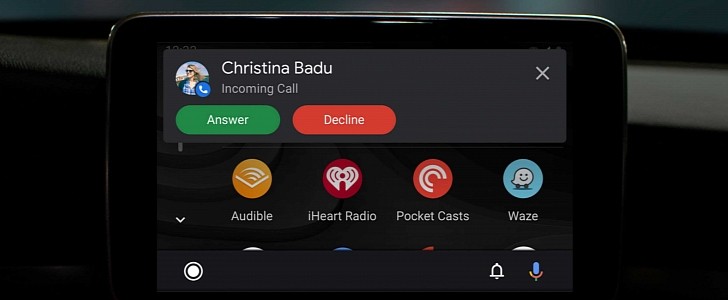 Android Auto incoming call