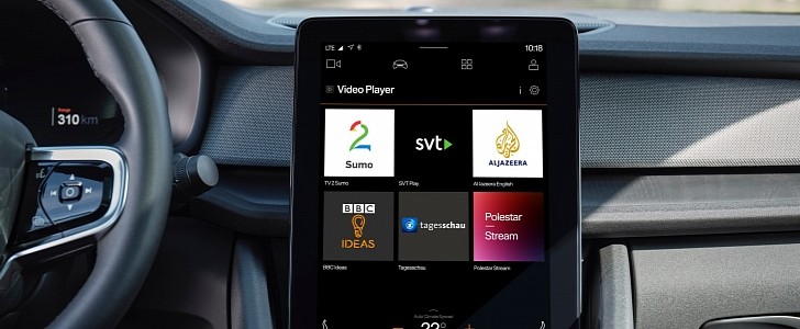 Video streaming app in Polestar cars