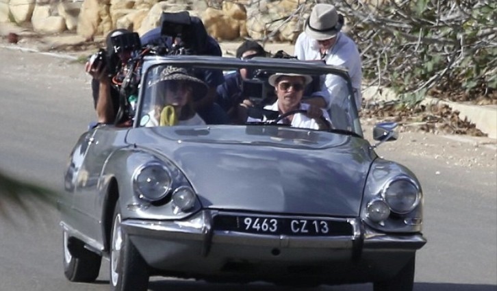 Angelina Jolie and Brad Pitt Seen Filming Their New Movie in a Classic Citroen DS