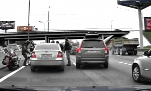Angry Russian Biker Gang Have Their Way With Ford Focus