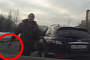 Angry Russian Driver Pulls Gun... but Forgets Something