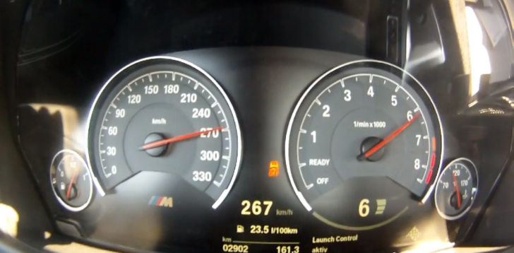 BMW M3 at 267 km/h