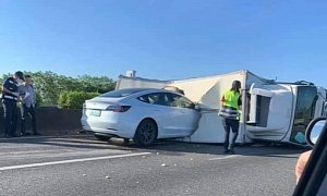 Another Autopilot Crash: Tesla Model 3 Slams Right Into Overturned Truck