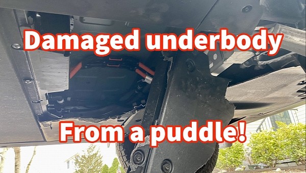 Another Rivian was damaged after driving through a puddle