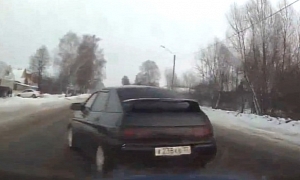Another Russian Driver Picks Very Bad Time to Overtake