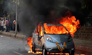 Another Tata Nano Goes Up In Flames