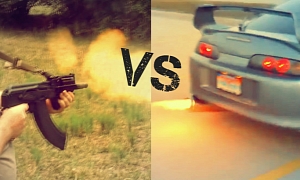 Anti-Lag Toyota Supra VS Mini Draco AK-47