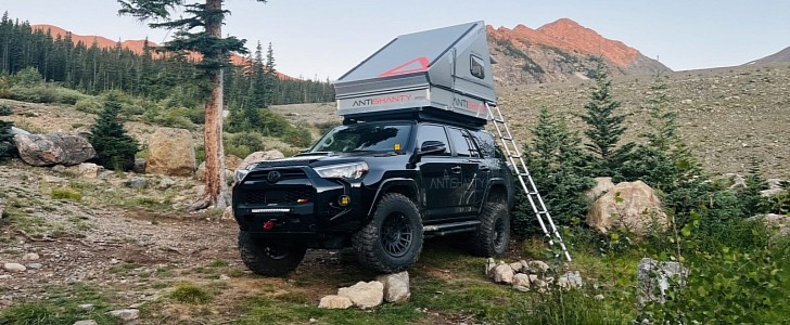 AntiShanty Rooftop Dwelling is a rooftop tent that doubles as a cargo box