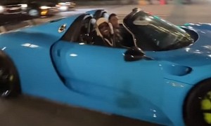 Antonio Brown Has the Best Time in a Blue Porsche 918 Spyder While in NYC
