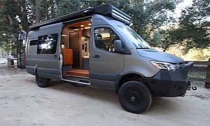 Apocalypse-Ready Sprinter Van Conversion Blends Striking Aesthetics With Deluxe Features