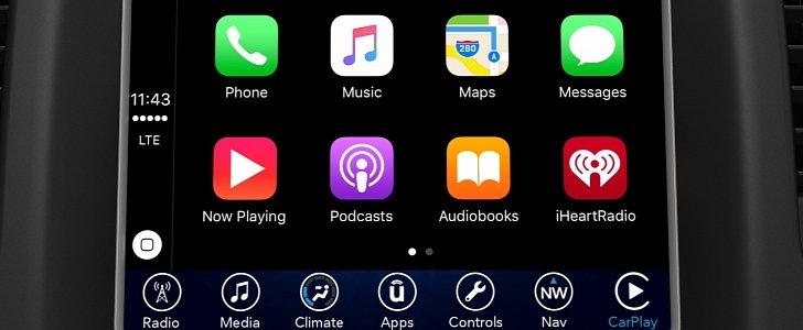 UConnect multimedia system with Apple CarPlay