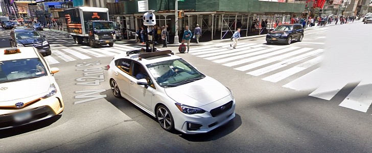 Apple Maps car on Google Street View