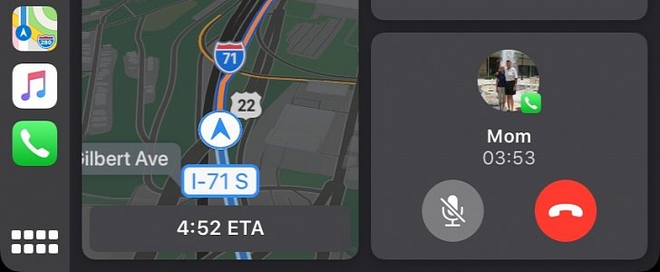 This is the new large phone card for CarPlay in iOS 13.4