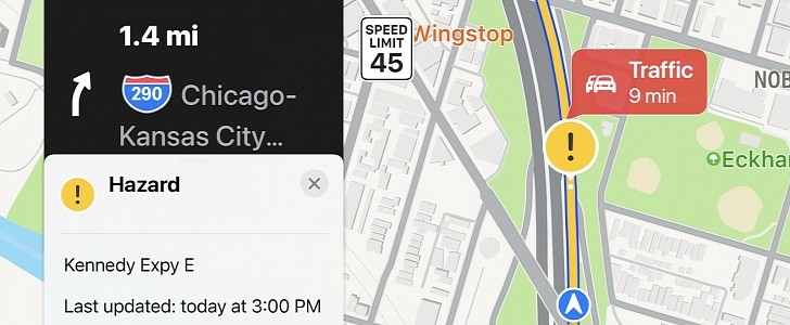 Safety Cloud alerts on Apple Maps