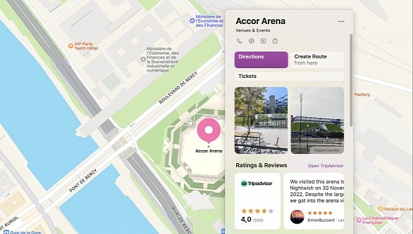 Apple Maps now showing upcoming events at venues