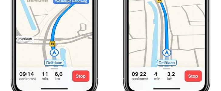 Speed cameras on Apple Maps