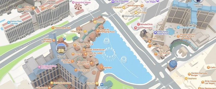 Las Vegas city experience in Apple Maps