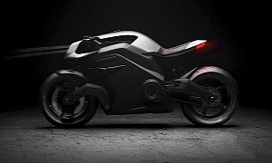 Arc Shows Vector Electric Motorcycle with Knox Smart Armor and Hedon HUD Helmet