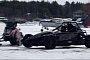 Ariel Atom Meets Polaris Snowmobile in Drag Race on Ice Strip