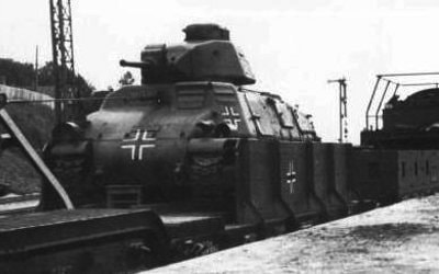 German armored train parked