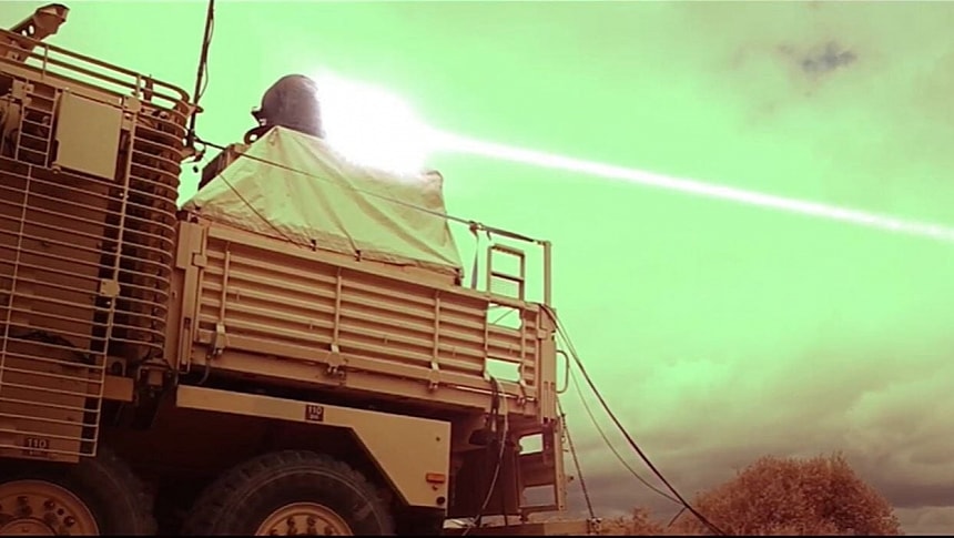 Wolfhound armored truck firing HELWS laser