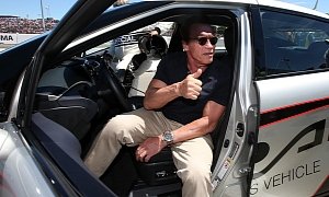 Arnold Schwarzenegger Drives First Hydrogen Fueled NASCAR Pace Car