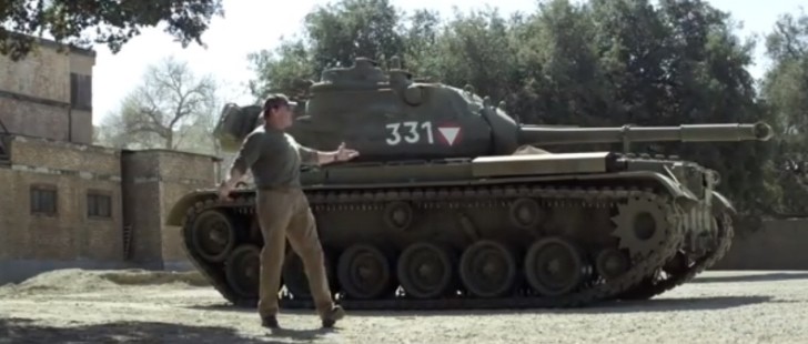  Arnold Schwarzenegger  and his M47 Patton Tank