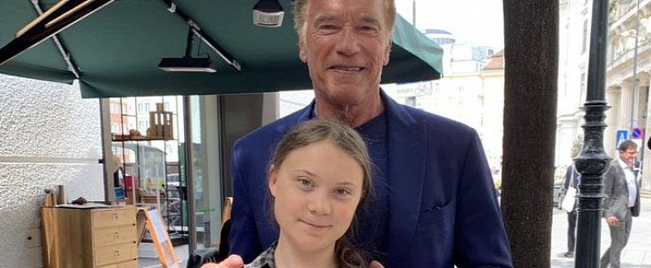 Arnold Schwarzenegger and Greta Thunberg in Austria, 2019