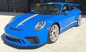 Arrow Blue 2018 Porsche 911 GT3 with Chalk Wheels and Stripes Is a CCX Marvel