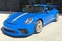 Arrow Blue 2018 Porsche 911 GT3 with Chalk Wheels and Stripes Is a CCX Marvel