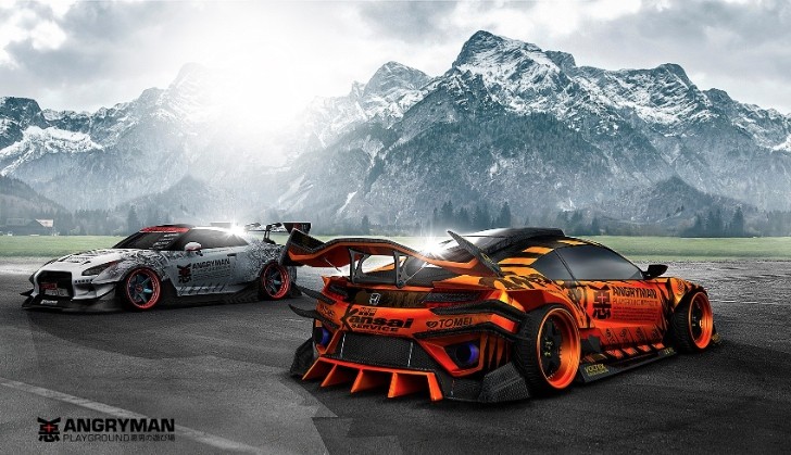 Artist Creates 2015 Honda NSX Super GT Race Car, Pits It Against GT-R